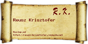 Reusz Krisztofer névjegykártya